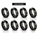 font options for inside engraving on black & gray scenic overlook rings