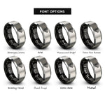 font options for inside engraving on black & silver scenic overlook rings