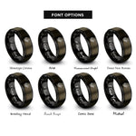 font options for inside engraving on gunmetal & black scenic overlook rings