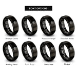 font options for inside engraving on black scenic overlook silhouette rings