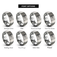 font options for inside engraving on gray scenic overlook silhouette rings