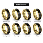 font options for inside engraving on black & gold school bell rings