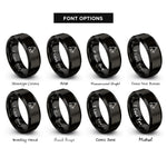 font options for inside engraving on black school bell rings