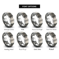 font options for inside engraving on silver school bell rings