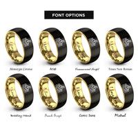 font options for inside engraving on black & gold school building rings