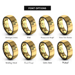 font options for inside engraving on black & gold school building rings