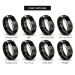 font options for inside engraving on black & grey school building rings