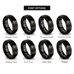 font options for inside engraving on black school building rings