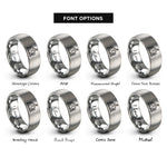font options for inside engraving on grey school building rings