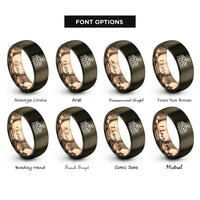 font options for inside engraving on gunmetal & rose gold school building rings