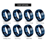 font options for inside engraving on blue school of fish rings