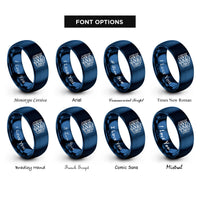 font options for inside engraving on blue school of fish rings