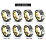 font options for inside engraving on gold & blue & silver school of fish rings