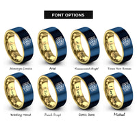 font options for inside engraving on gold & blue school of fish rings