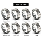font options for inside engraving on gray schooner sailboat rings
