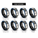 font options for inside engraving on black & blue & gray schrodingers cat rings