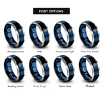 font options for inside engraving on blue & silver schrodingers cat rings