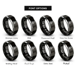 font options for inside engraving on black & gray scientist flask rings