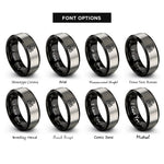 font options for inside engraving on black & grey scientist flask rings