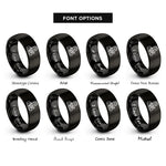 font options for inside engraving on black scientist flask rings