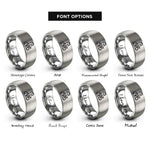 font options for inside engraving on grey scientist flask rings