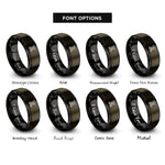 font options for inside engraving on gunmetal & black scissor lift rings