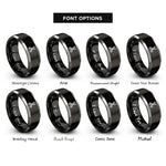 font options for inside engraving on black & gray scissors rings