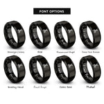 font options for inside engraving on black scissors rings