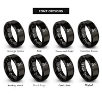 font options for inside engraving on black scissors rings