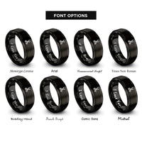font options for inside engraving on black scissors rings