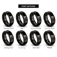 font options for inside engraving on black scissors rings