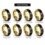 font options for inside engraving on black & gold scissors comb rings