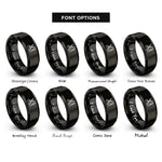 font options for inside engraving on black scissors comb rings