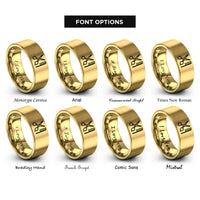 font options for inside engraving on gold scissors comb rings