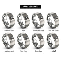 font options for inside engraving on grey scissors rings