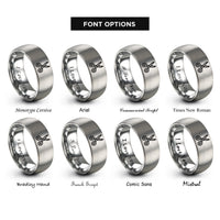 font options for inside engraving on gray scissors rings
