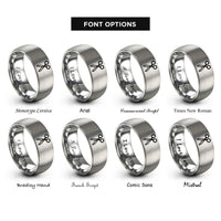 font options for inside engraving on gray scissors shears rings