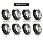 font options for inside engraving on black & grey scone rings