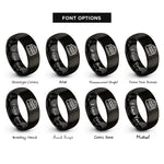 font options for inside engraving on black scone rings