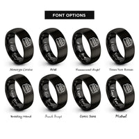 font options for inside engraving on black scone rings