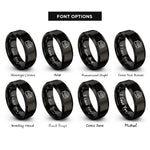 font options for inside engraving on black scone rings