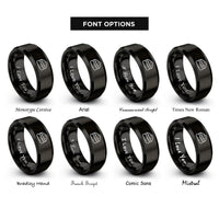 font options for inside engraving on black scone rings