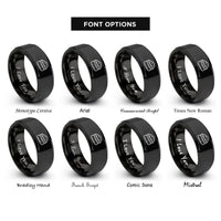 font options for inside engraving on black scone rings