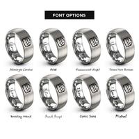 font options for inside engraving on gray scone rings