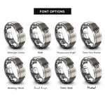 font options for inside engraving on grey scone rings