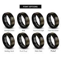 font options for inside engraving on gunmetal & black scone rings