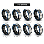 font options for inside engraving on black & blue & silver scooter barspin rings