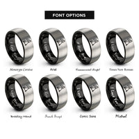 font options for inside engraving on black & gray scooter barspin rings