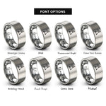 font options for inside engraving on gray scooter barspin rings