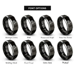 font options for inside engraving on black & gray scooter rings